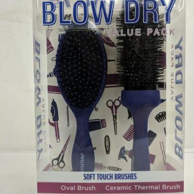 Blow Dry Soft Touch Brushes Navy - New