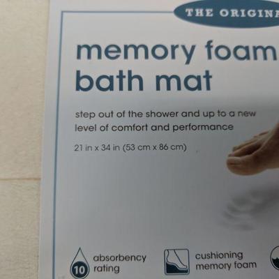 Microdry Memory Foam Bath Mat, Cream - New