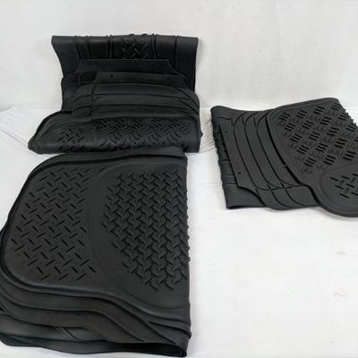 Black Floor Car Mats, Includes Driver, Passenger, and Two Rows (4 Piece Total)