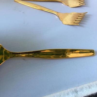 Vintage Set of Three Gilded Spoons by Sheffield Silver Plated 