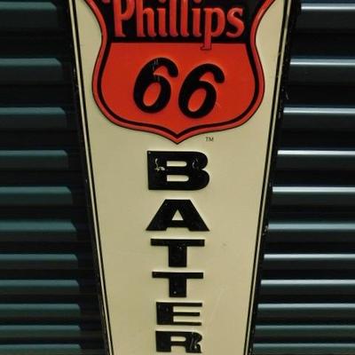 Phillips 66 Battery Service Large Metal Store Advertising Sign 42