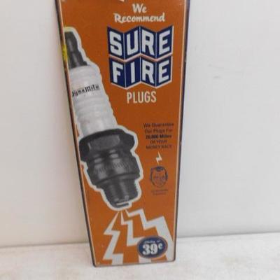 Sure Fire Plugs Metal Store Advertising Sign 15