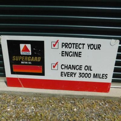Citgo Supergard Motor Oil Large Metal Store Advertising Sign 48