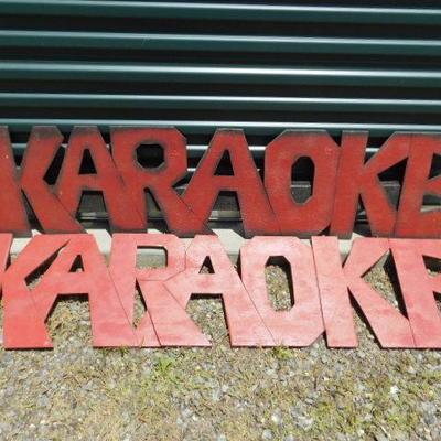 Set of Wood Cut Out Karaoke Signs 60