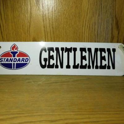 Standard Oil Enamel Gentlemen Sign