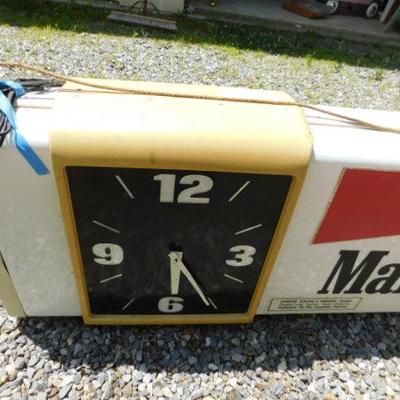 Large Hanging Marlboro Lighted Sign and Clock 70