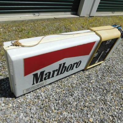 Large Hanging Marlboro Lighted Sign and Clock 70