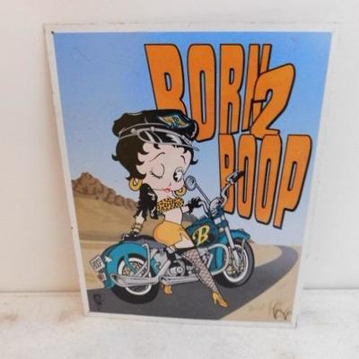 Betty Boop Motorcycle Metal Sign 16