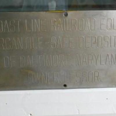 Stamped Steel Seaboard Coast Line Rail Road Equipment Deposit & Trust Sign