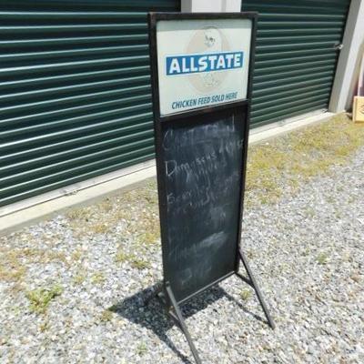Allstate Chicken Feed Double Sided Store Display Stand with Chalk Board 61