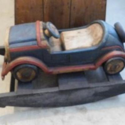 Wood Carved Jalopy Kid's Toy Rocker 33