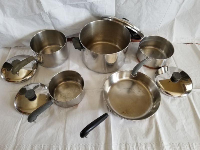 Assorted Pots + Pans- Revere Ware, Club + Wear Ever - Sherwood Auctions