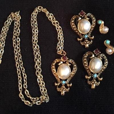 Avon Crown Jewels-One Necklace and two sets of post earrings (Estimated Value $20-$40)
