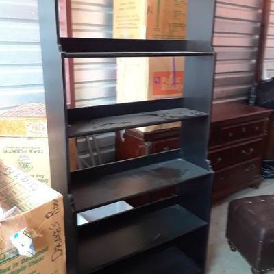 BLACK BOOKCASE OVER 6 TALL