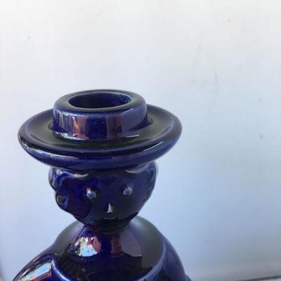 Vintage Cobalt Blue German Lady Candleholder