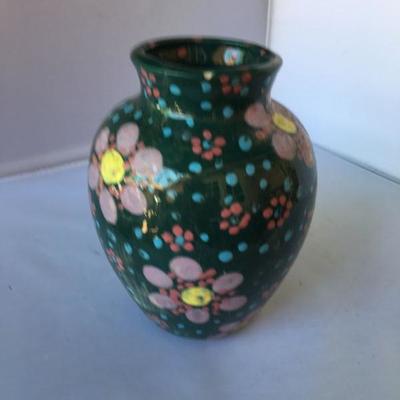 Vintage Ceramic Vase Hand Painted Signed Jaime Robin