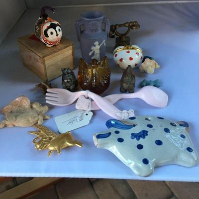 Vintage Large Lot of Miniatures Including a Bohemian Swan