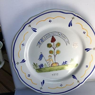 Lot of 3 Heriot Quimper Dinner Plates Signed and Numbered