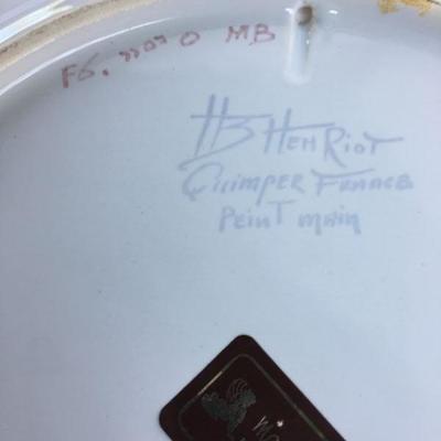 Lot of 3 Heriot Quimper Dinner Plates Signed and Numbered