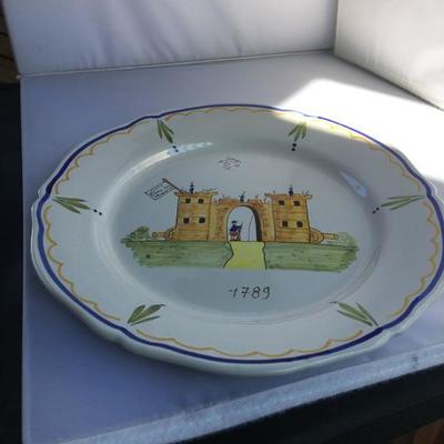 Lot of 3 Heriot Quimper Dinner Plates Signed and Numbered