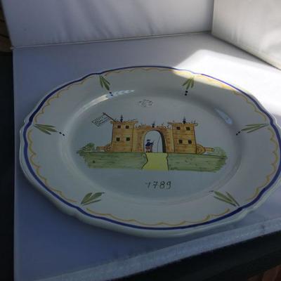Lot of 3 Heriot Quimper Dinner Plates Signed and Numbered