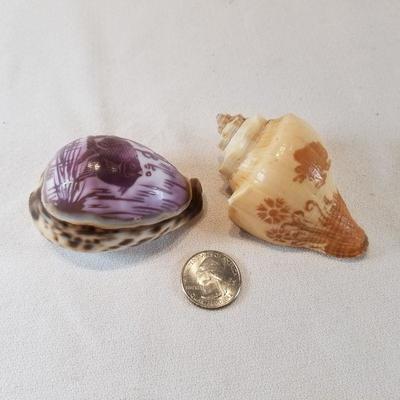 Pair of Carved Sea Shells