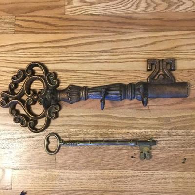 Vintage Pair of Metal Keys Designed As Coat Hanger