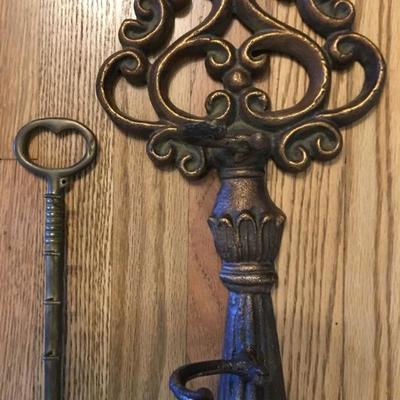 Vintage Pair of Metal Keys Designed As Coat Hanger