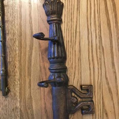 Vintage Pair of Metal Keys Designed As Coat Hanger