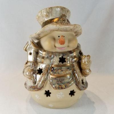 Snowman Lantern Figurine