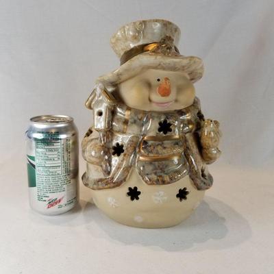 Snowman Lantern Figurine