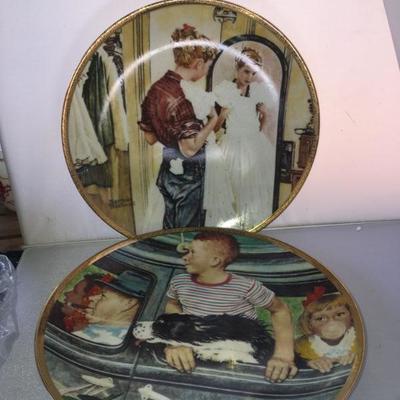 Lot of TWO Norman Rockwell Plates 