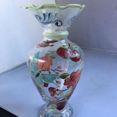 Vintage Pair of Hand Painted Vases