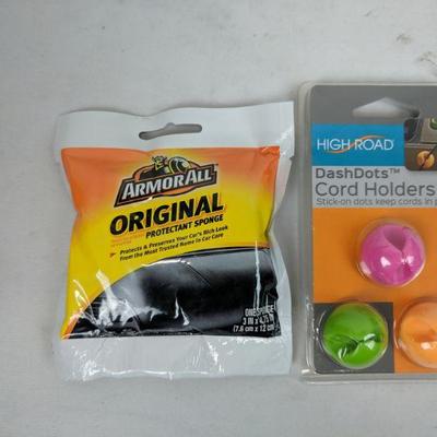 Armor All Original Protectant Sponge & High Road Dash Dots Cord Holders - New