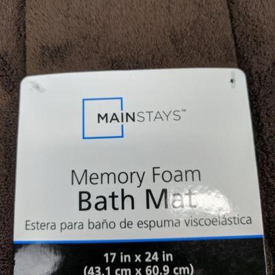 Mainstays Memory Foam Bath Mat, Brown - New