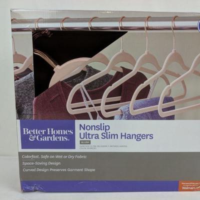Better Homes & Gardens Nonslip Ultra Slim Hangers, Blush, 30 Qty - New