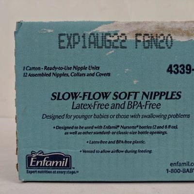 12x Enfamil Slow-Flow Soft Nipples - New