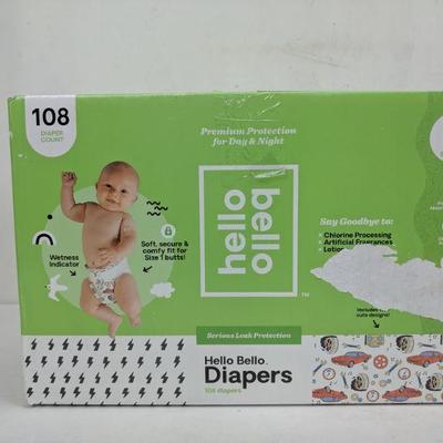 Hello Bello Diapers Size 1, 108 Count - New