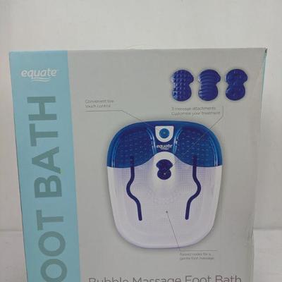 Equate Foot Bath Bubble Massage Foot Bath - New