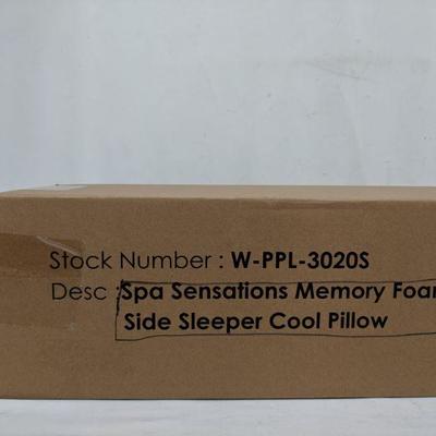 Spa Sensations Memory Foam Side Sleeper Cool Pillow - New