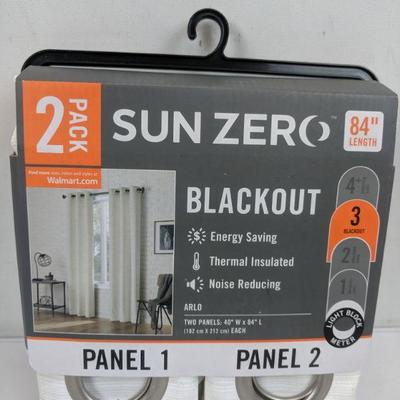Sun Zero Blackout Curtain Panels, White 84