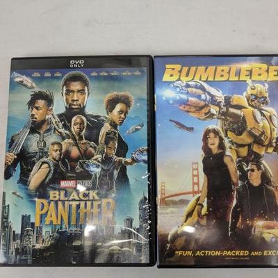 2 DVDs: Black Panther & BumbleBee PG-13 - New