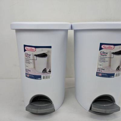 Sterilite Ultra Step On 2.6 Gal Trash Cans, Set of 2 - New