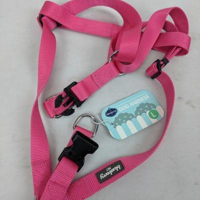 Blueberry Dog Harness, Pink, Large - New