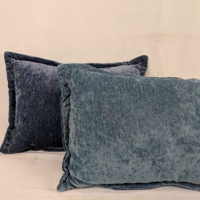 BH&G Navy/Teal Reversible Chenille Oblong Pillow, Set of 2, 21