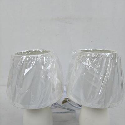 Mini Egg Oval Ceramic Table Lamp, Set of 2 - New