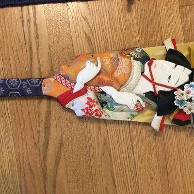 Vintage Chinese Paddle with Relief 