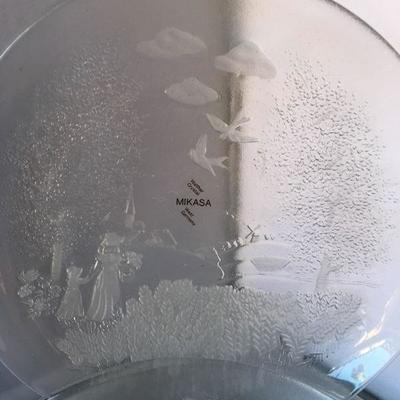 Vintage Etched Glass Mixed Lot of lLates