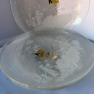 Vintage Etched Glass Mixed Lot of lLates