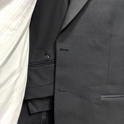 Black Wool Tux w/ White Shirt & Cuff Links - SEE DESCRIPTION